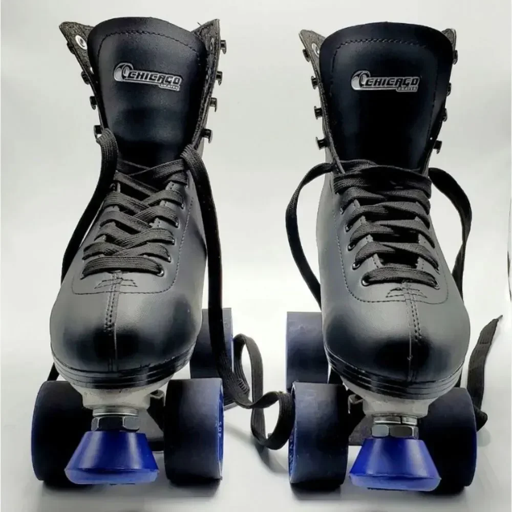Chicago Black Roller Skates with Blue Wheels